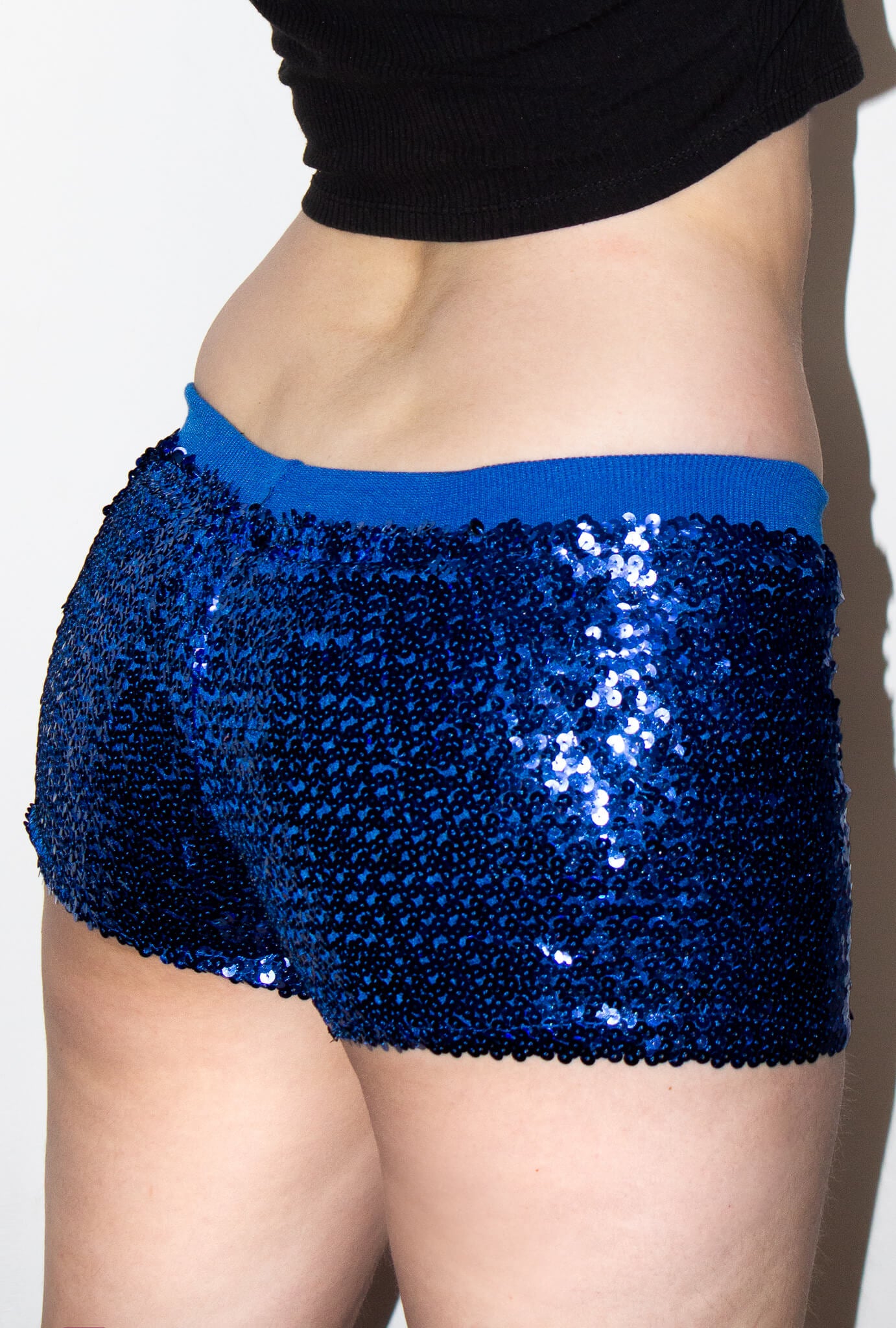 Sequin Royal Blue Booty Shorts