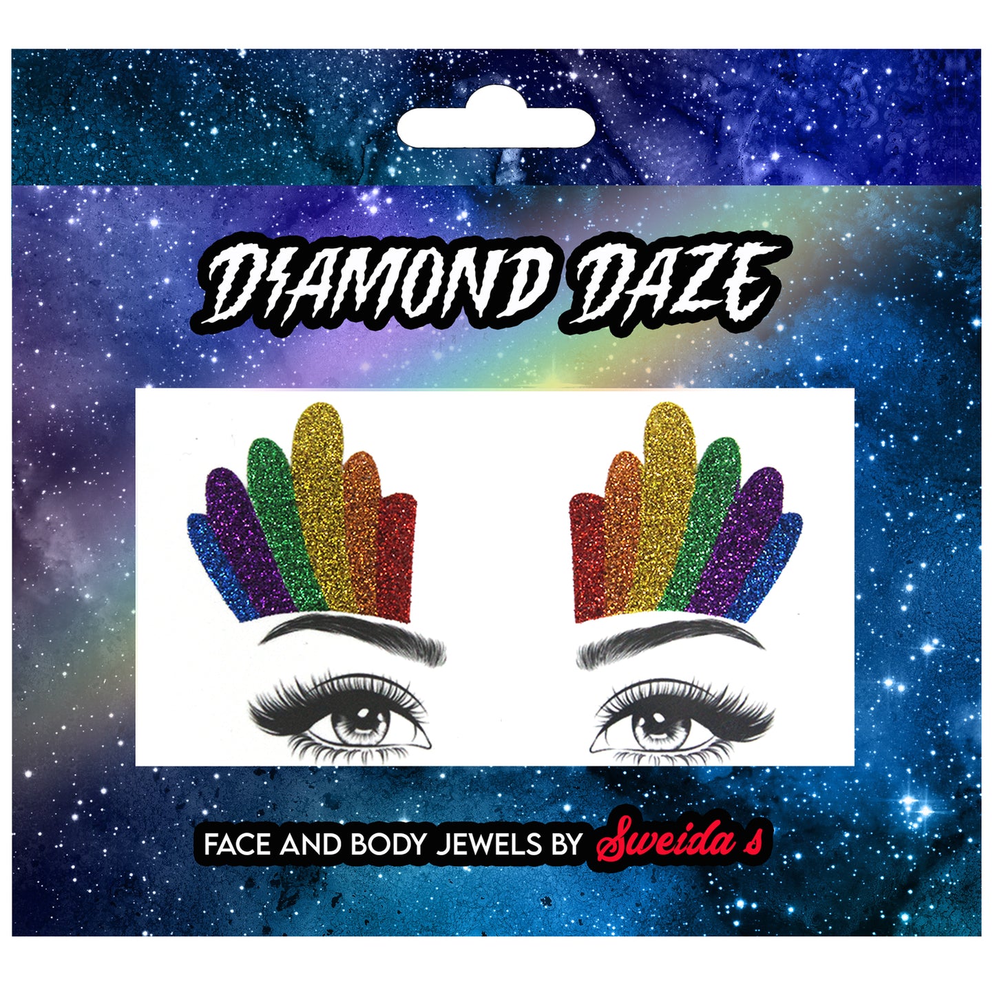 Rainbow Glitter Face Embellishment