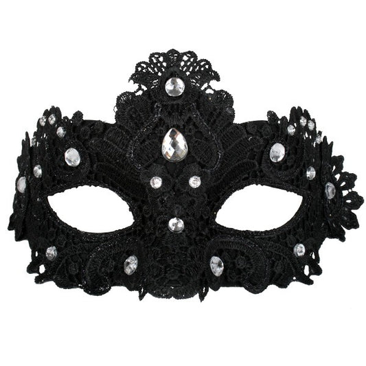 Black Glittery Lace Mask
