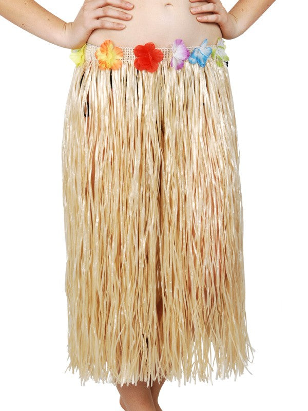 60cm long natural straw hawaiian grass skirt