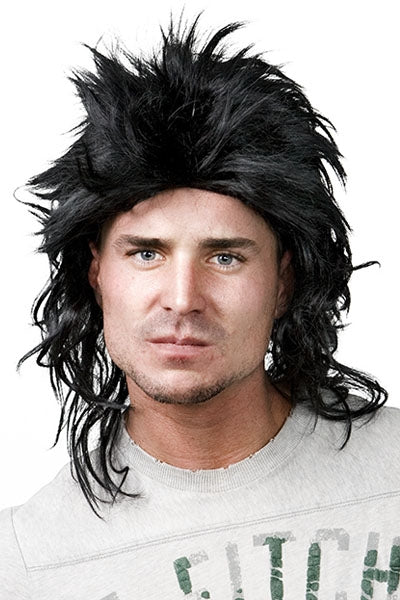 Black Messy Mullet Wig