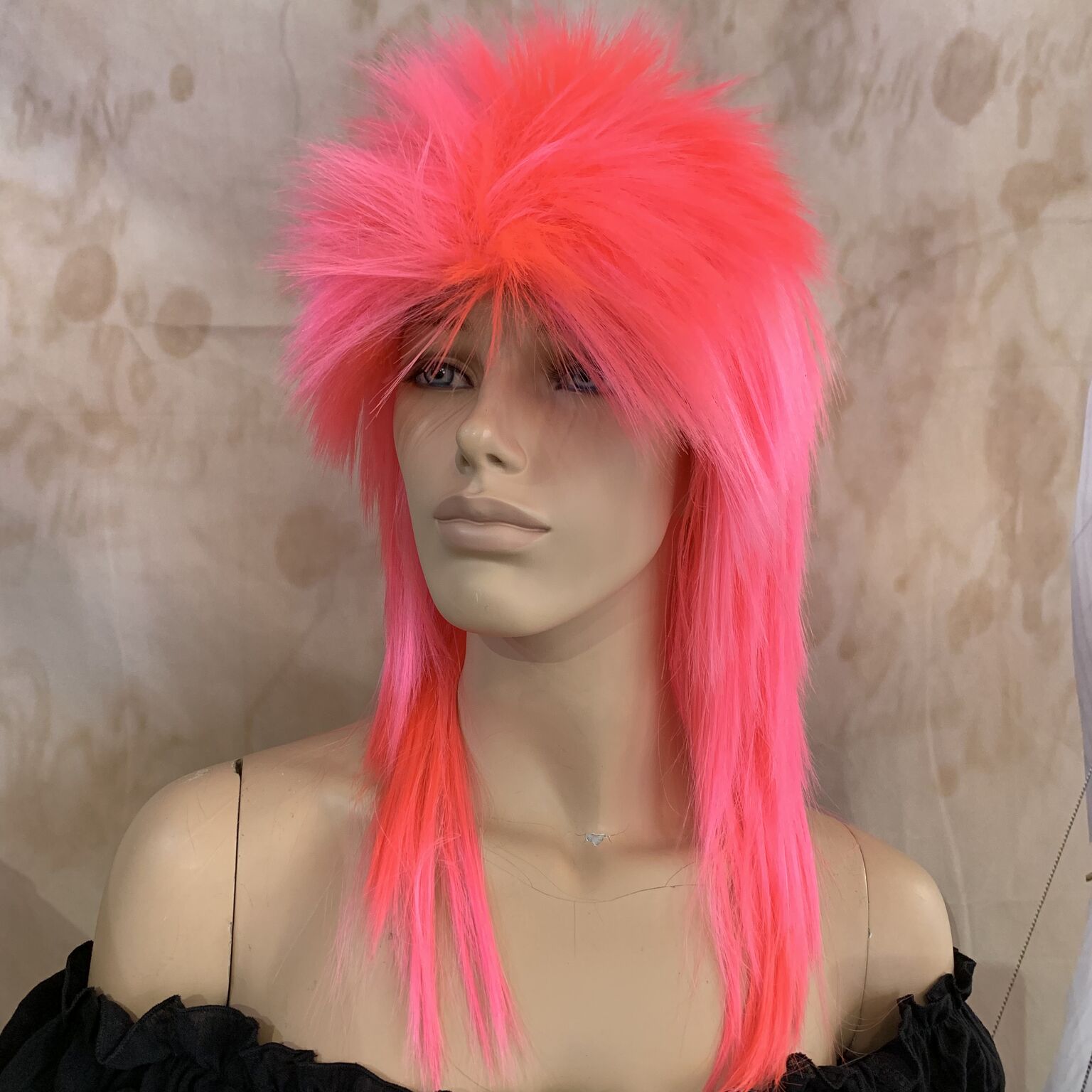 Pink mullet wig cheap