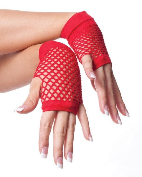 80's Short Fishnet Gloves - Red – Hurly-Burly