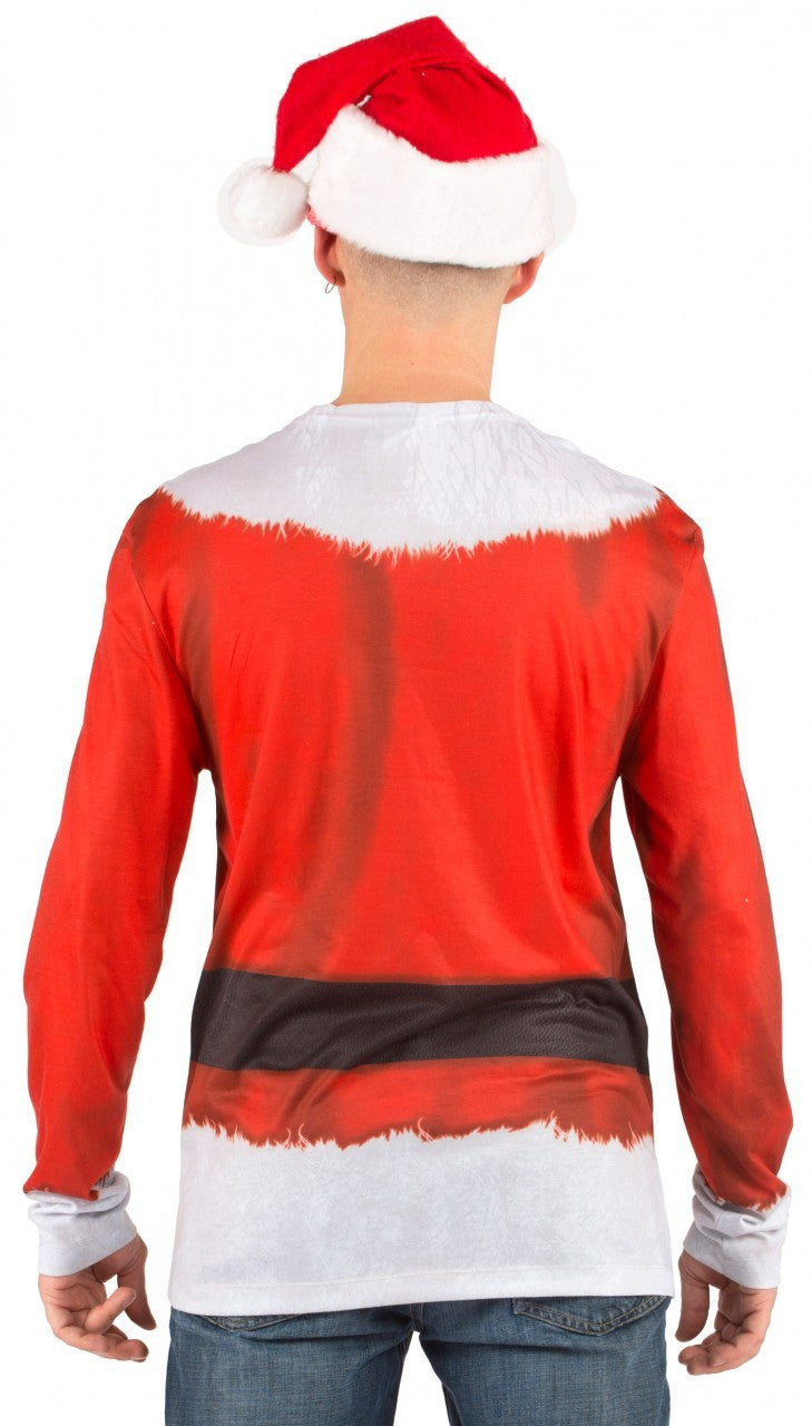 Long Sleeved Printed Santa T-Shirt
