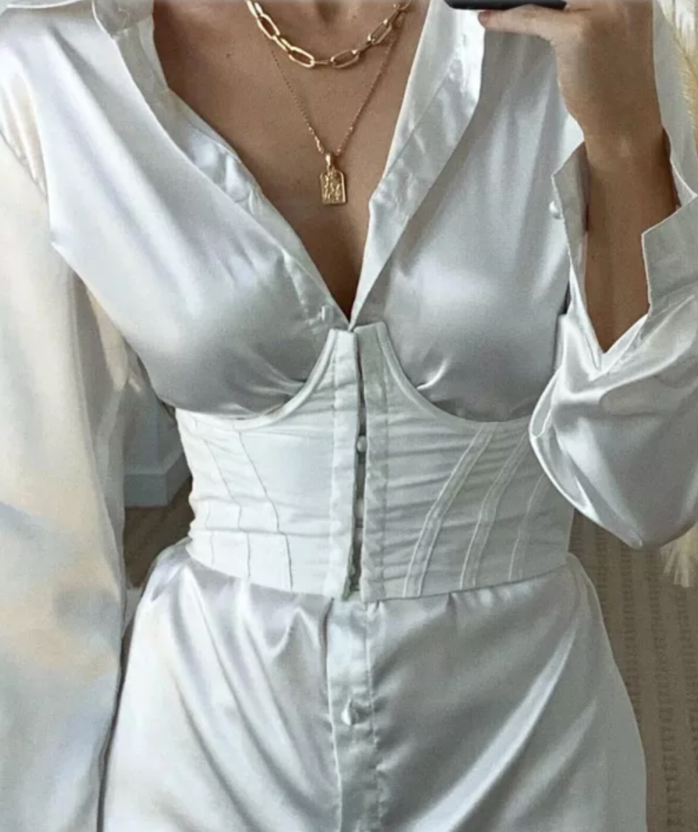 White Bustier Underbust Corset Top