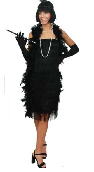 Black Flapper Fringe Dress
