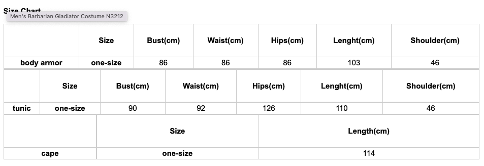 Hercules Men's Costume