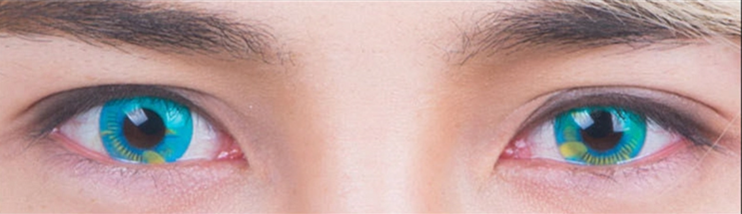 aqua green anime contact lenses cosplay manga halloween comic con costume