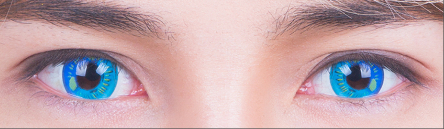 blue anime contact lenses cosplay manga halloween comic con costume