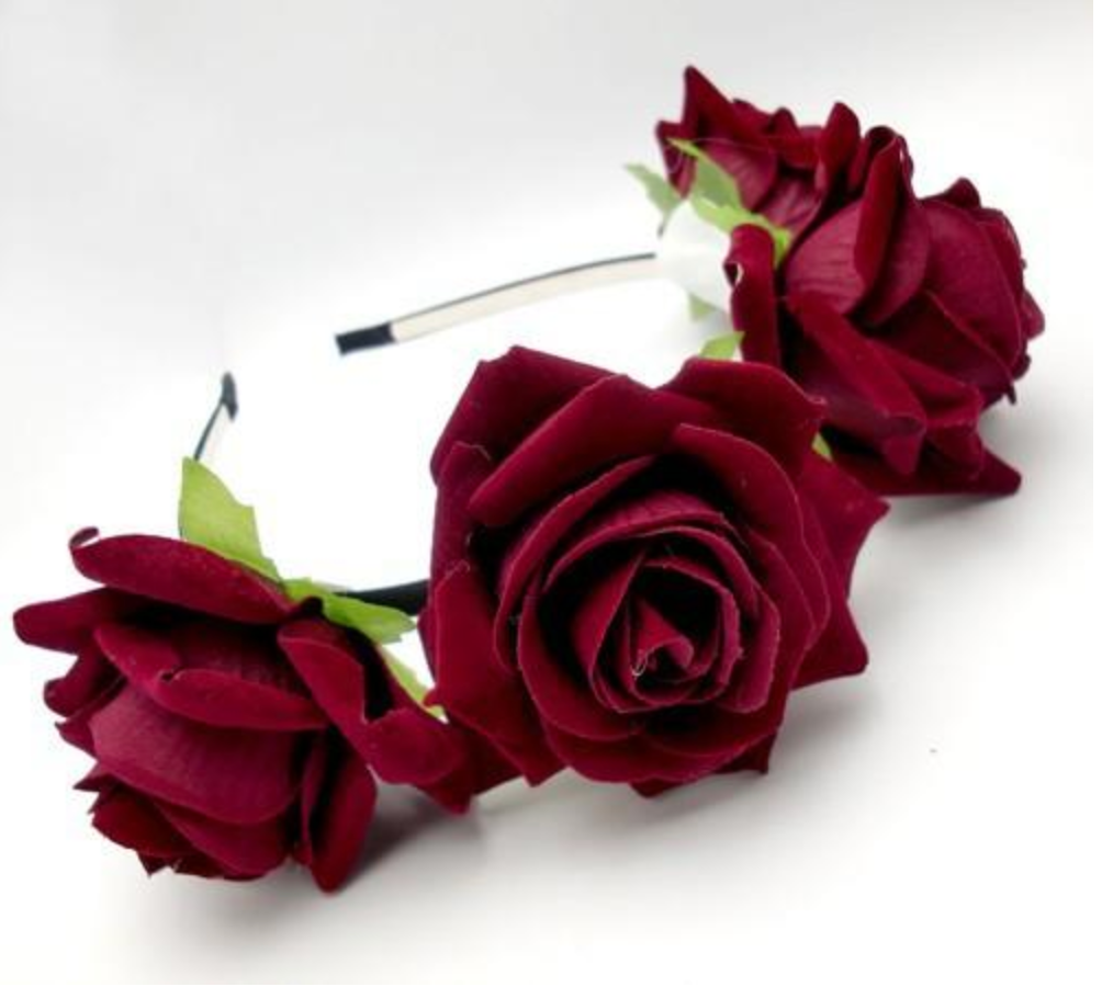 Deep Red Rose Headband