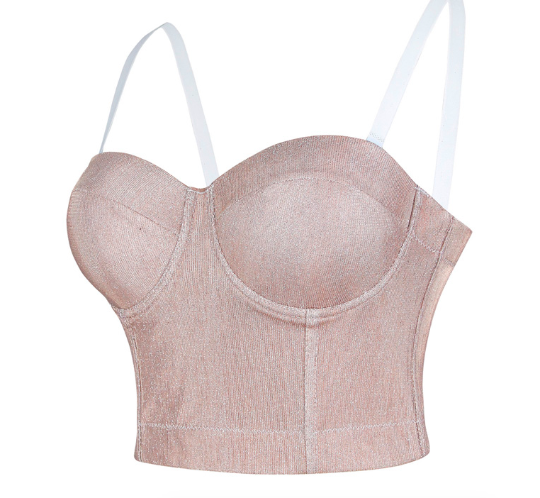 Metallic Rose Gold Pink Glitter Bralette