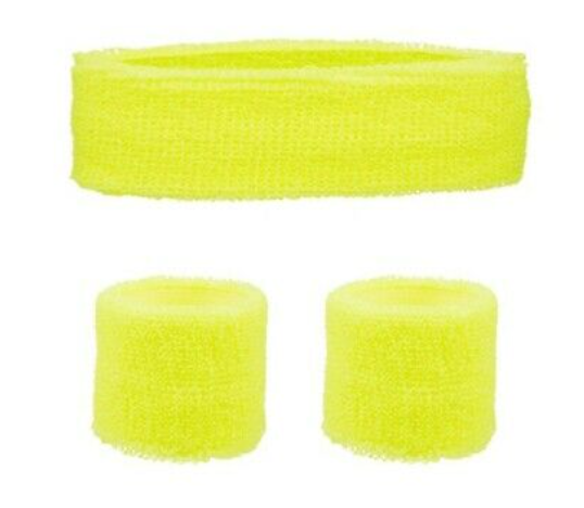 Neon Yellow Sweatband Set