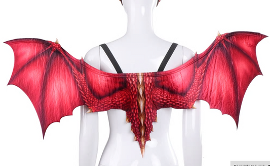 Red Printed Dragon Wings