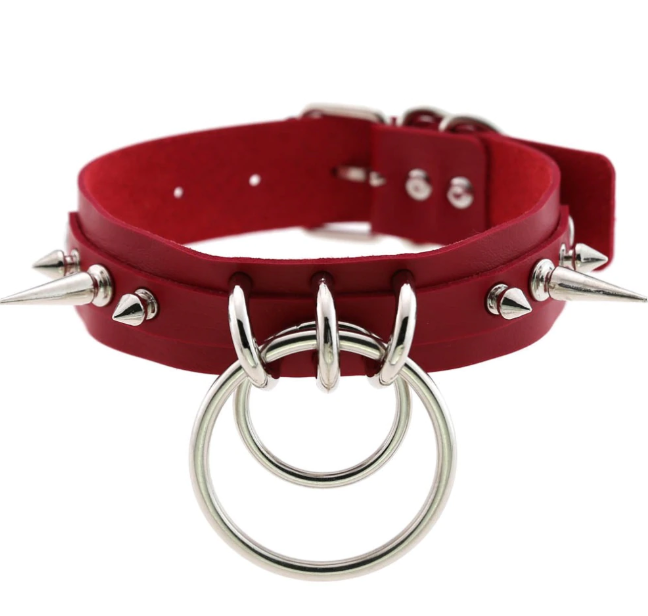 Red spiked store choker