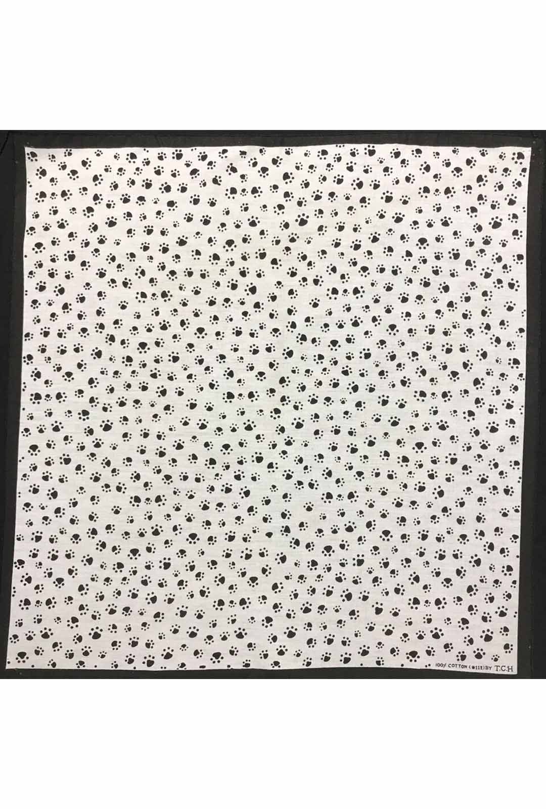 white bandana with small black pawprints for pets