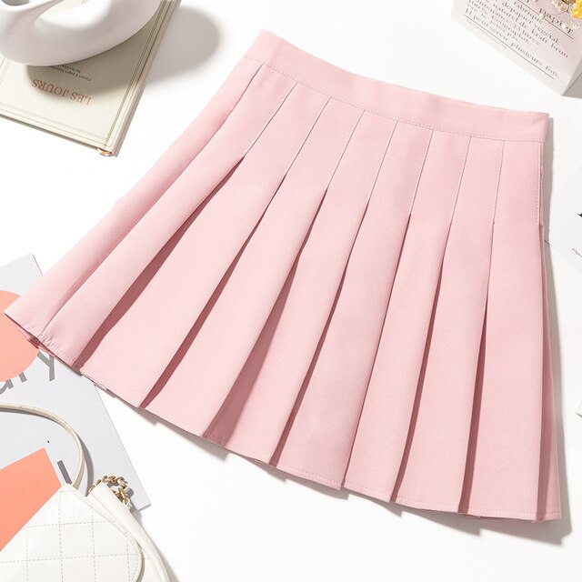 Dusty Pink Tennis Pleat Skirt - Main Image