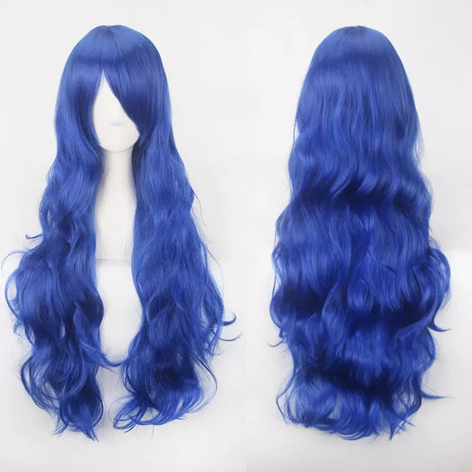 Royal Blue Long Curly Cosplay Wig
