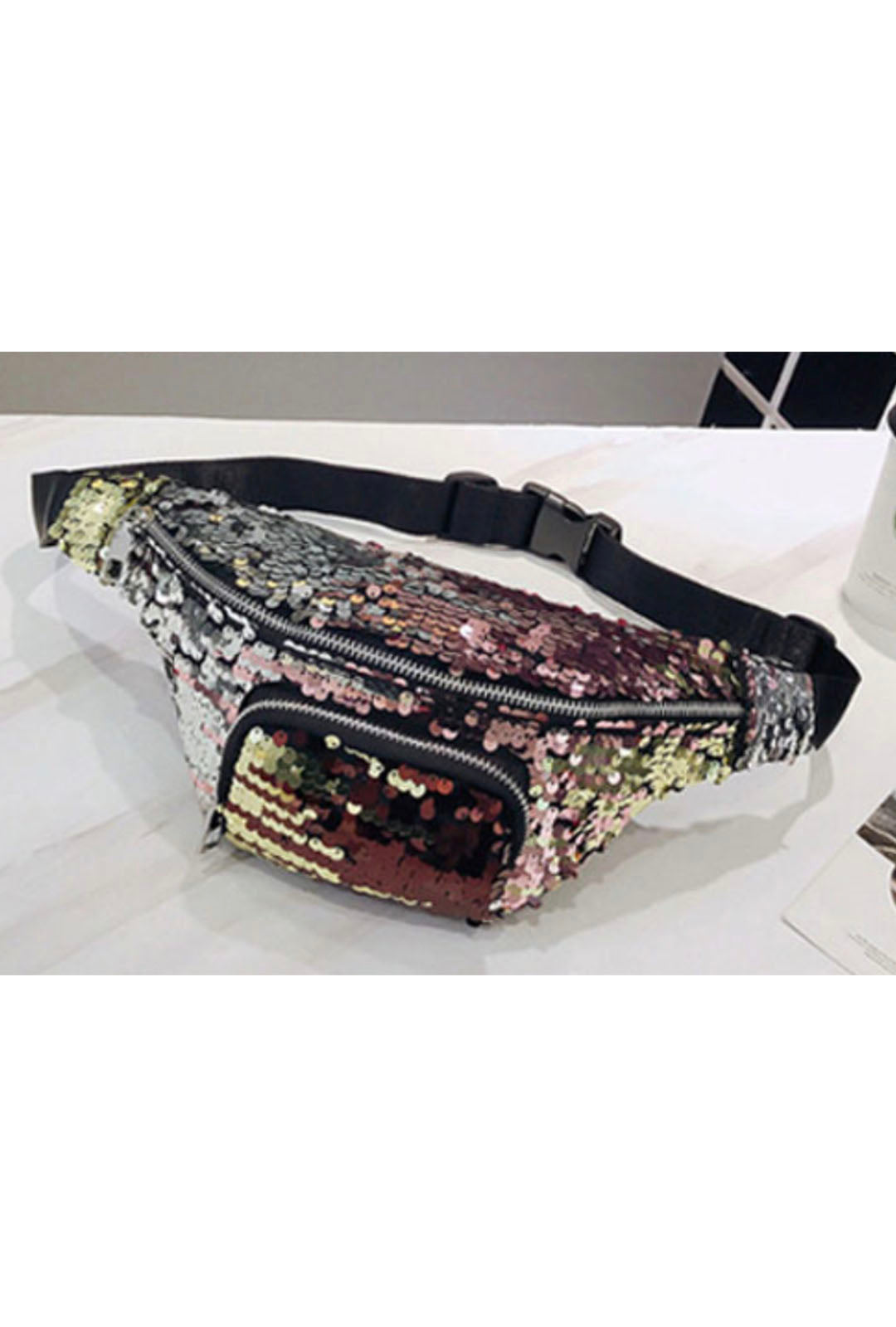 Sequin Rose Gold Bum Bag