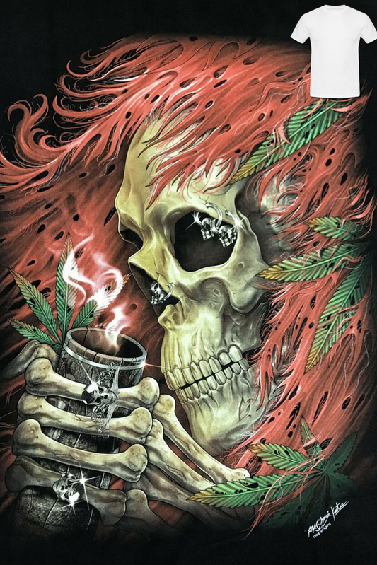 Smoking Red Skull Glow in the Dark Tee