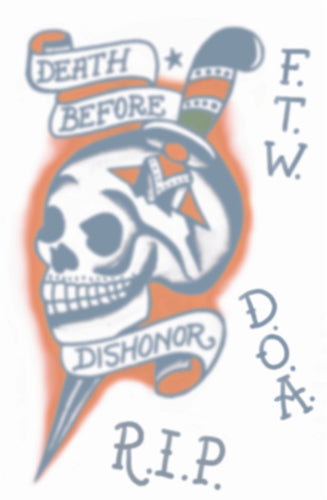 D.B.D. Skull - Vintage - Temporary Tattoo