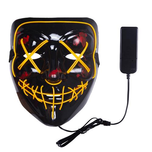 Yellow The Purge Cross Eye Light Up Mask