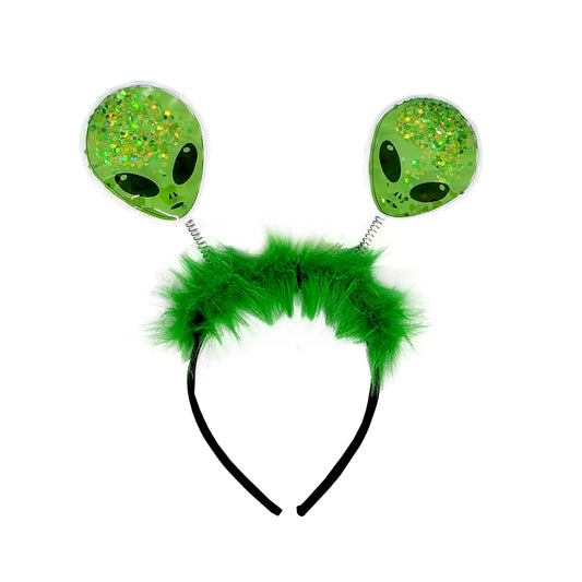 Green Sparkly Alien Headband