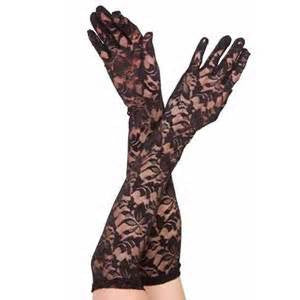 Elbow Length Black Lace Gloves