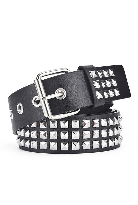 Black and Silver Studded Belt