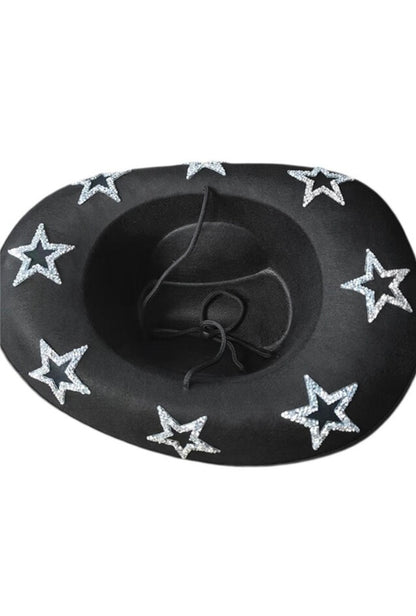 Black Rhinestone Star Cowboy Hat
