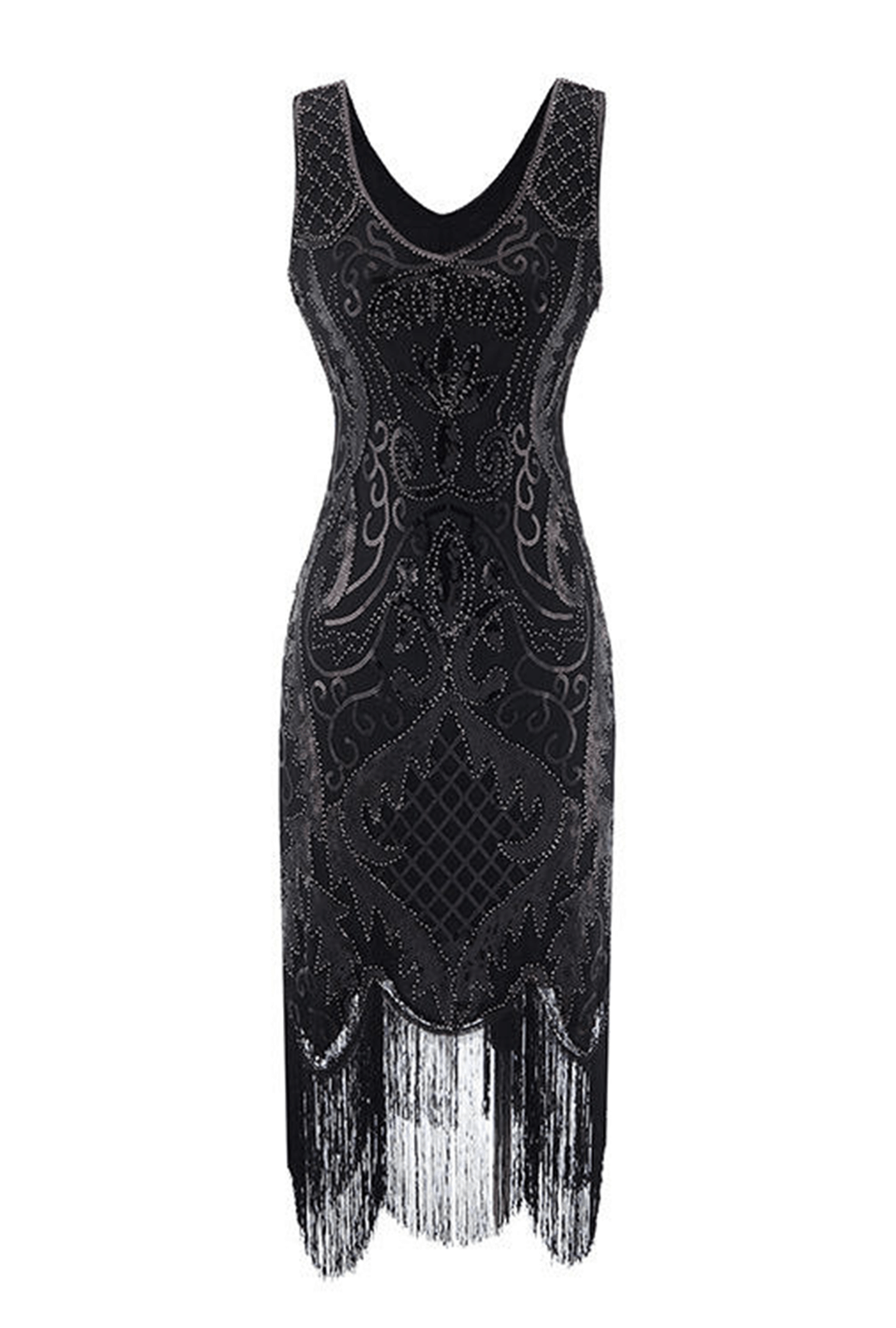 1920's Fancy Flapper Black Beaded Fringe Dress Perth | Hurly-Burly 1920's Fancy Flapper Black Beaded Fringe Dress Perth | Hurly-Burly