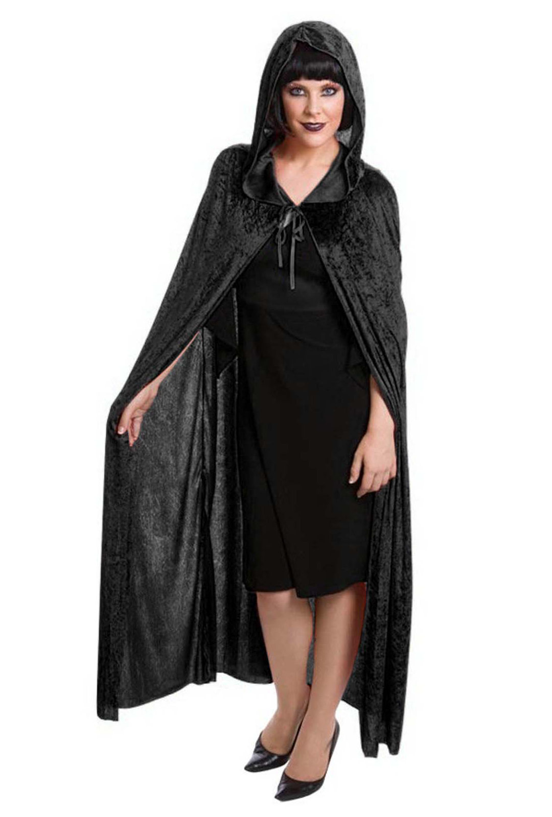 Long Velvet Hooded Cape