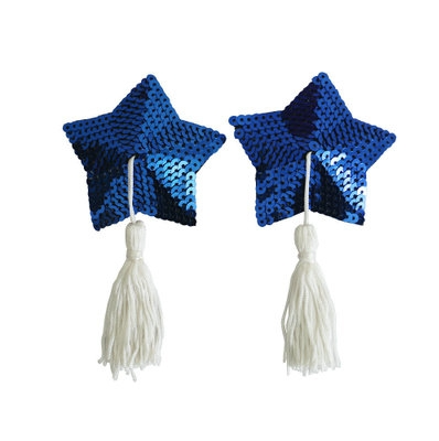 Blue Sequin Star Nipple Pasties