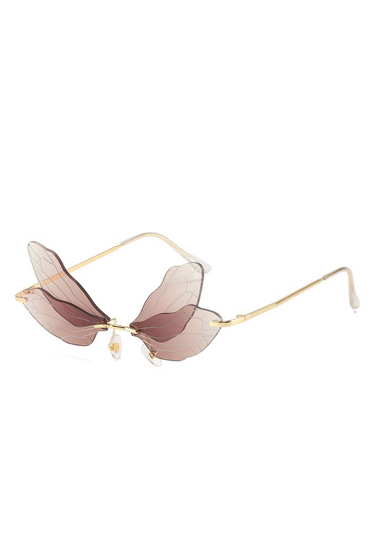 Brown Fashion Wings Glasses