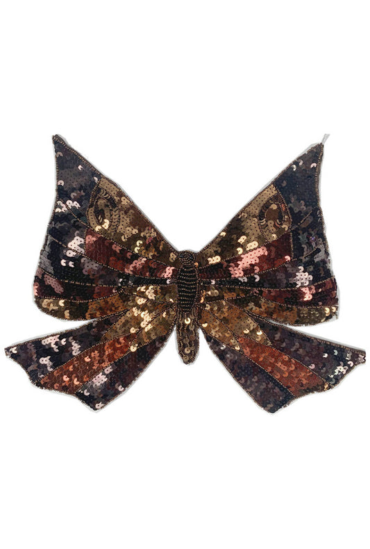 Sequin Brown Butterfly Halter Top