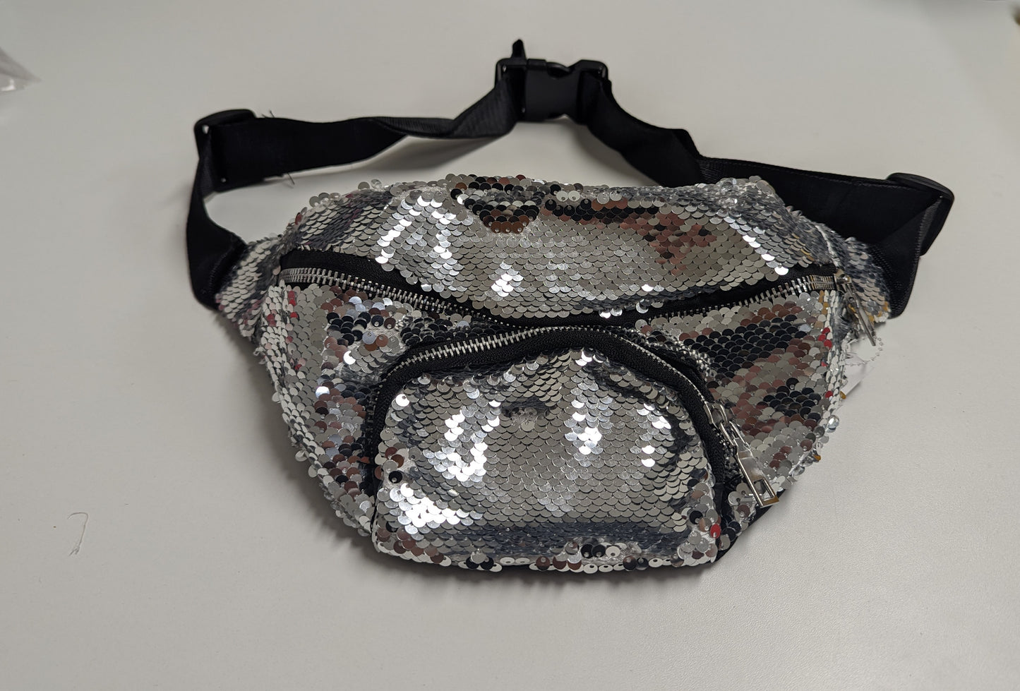 Sequin Silver Bum Bag