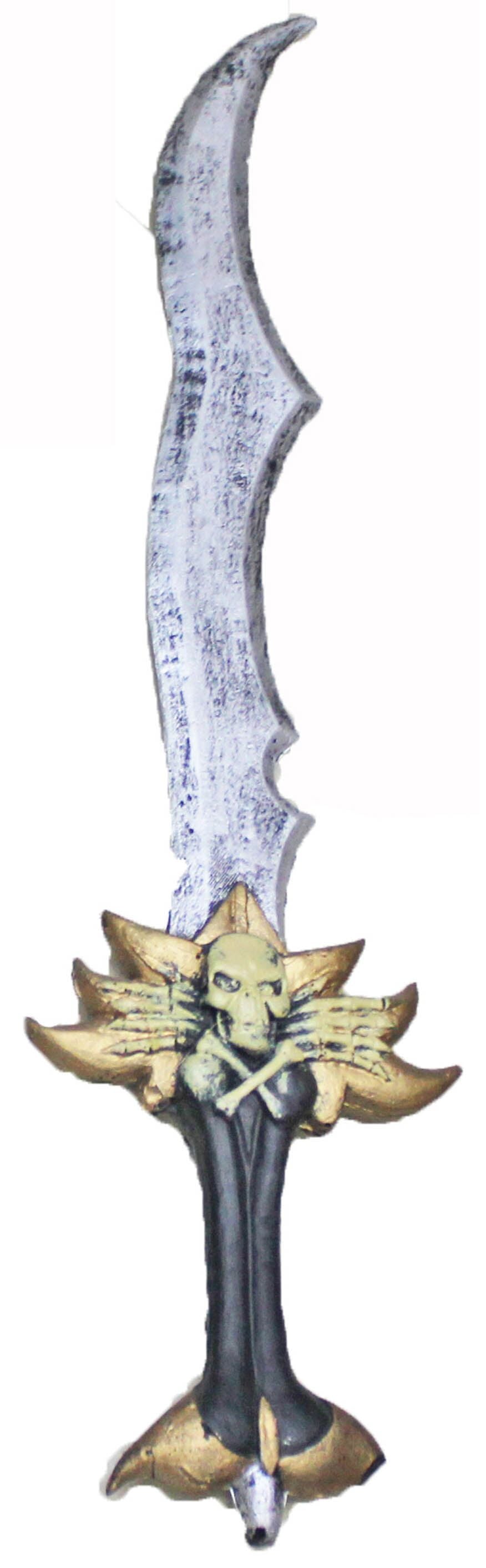 Foam rubber sword with curved blade