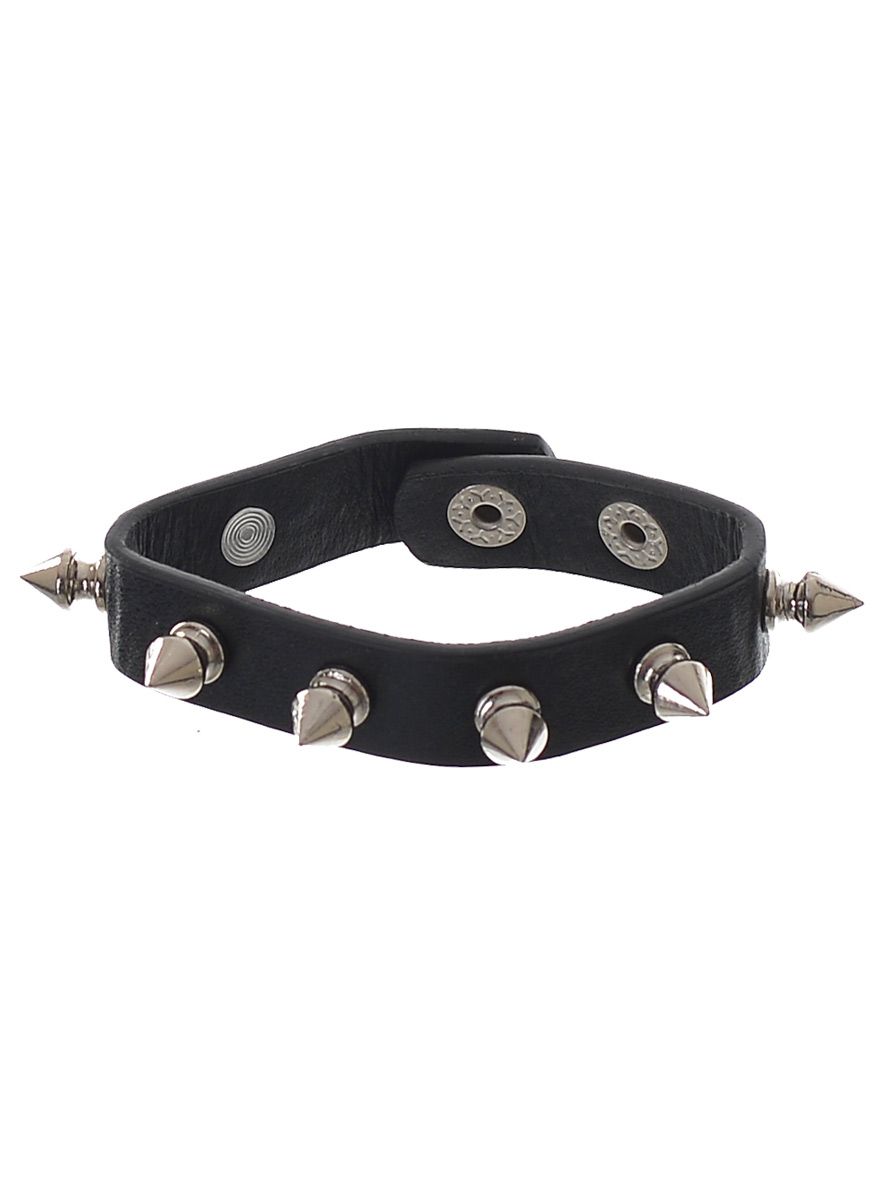 Black Pleather Spike Bracelet