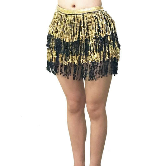 Gold and Black Sequin Wrap Around Skirt