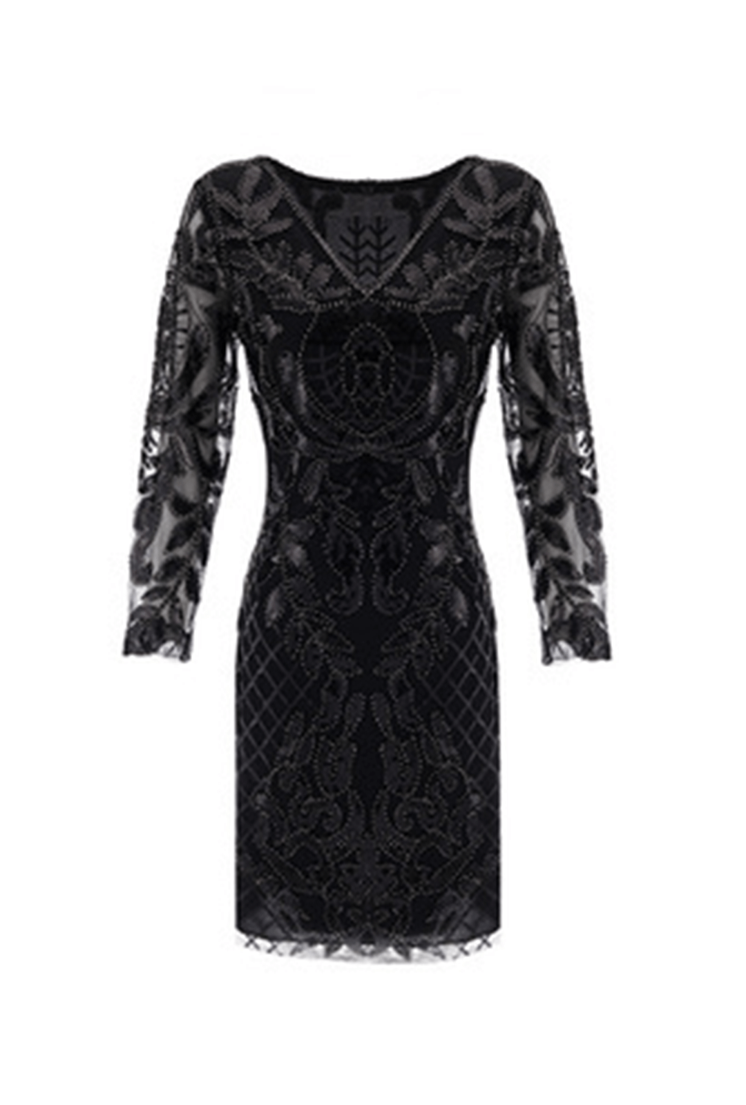 1920s Black Beaded V-Neck Gatsby Dress Perth | Hurly Burly Hurly-Burly 1920s Black Beaded V-Neck Gatsby Dress Perth | Hurly Burly Hurly-Burly