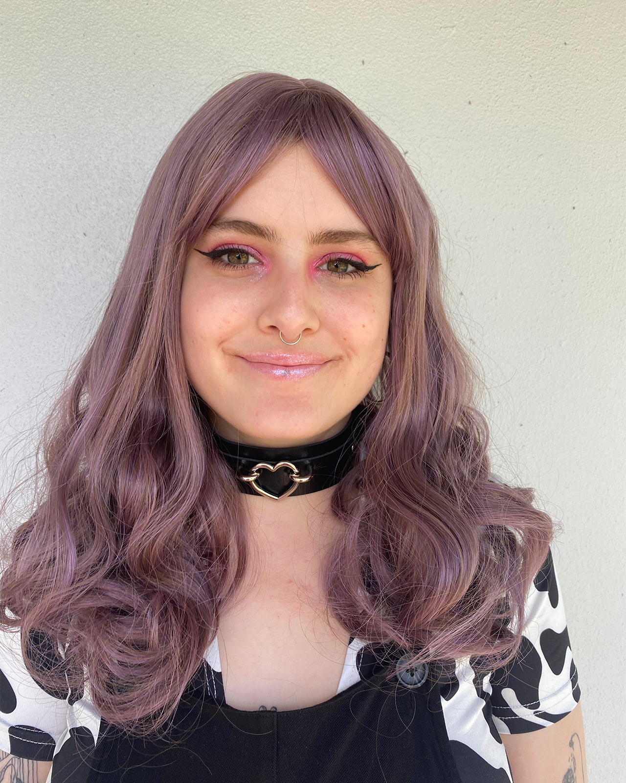 Deluxe Dusty Purple Mid Length Curly Wig