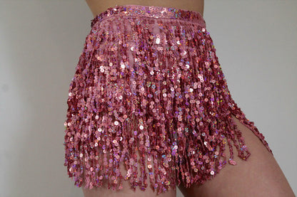 Light Pink Sequin Wrap Around Skirt