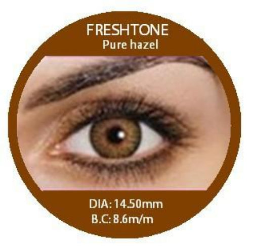 Freshtone Pure Hazel Colour Contact Lenses – Natural-Looking, Soft & Comfortable, Ideal for Dark Eyes. Easy to Apply, Valid for 3 Months from Opening. Buy 2 Pairs & Get 30% Off – Express Shipping Australia-Wide