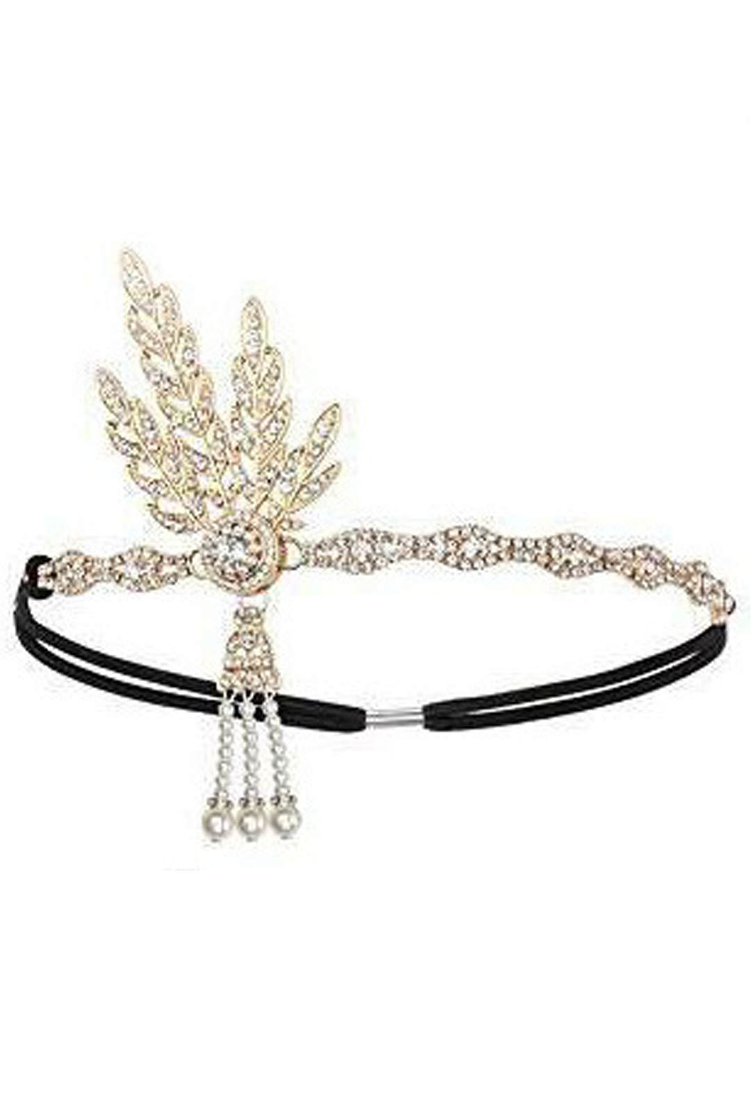 Gold Crystal Tassel Headband