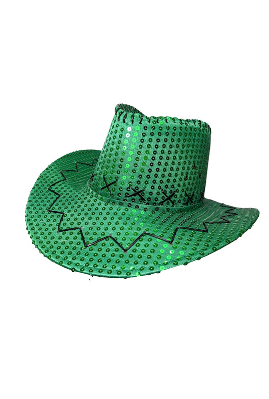 Sequinned Green Cowboy Hat