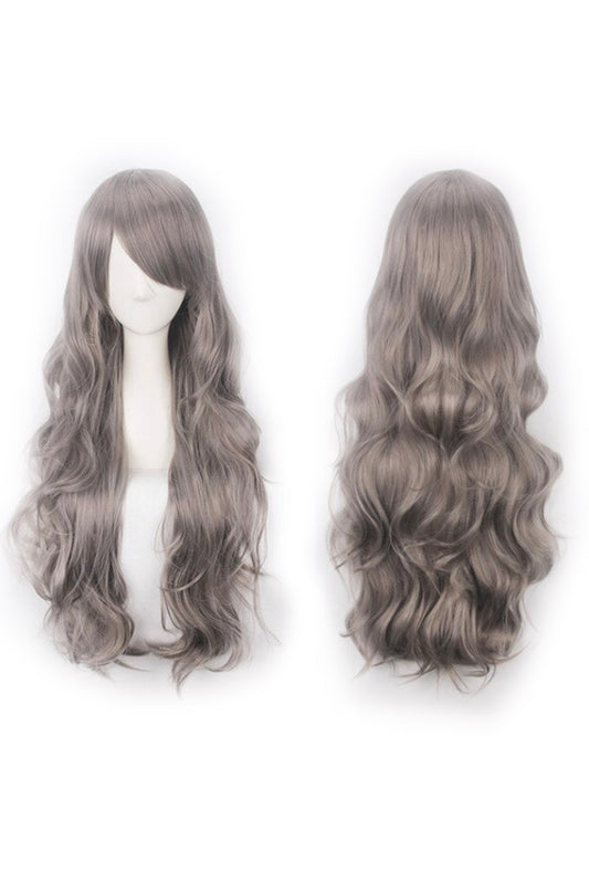 Dark Grey Long Curly Cosplay Wig