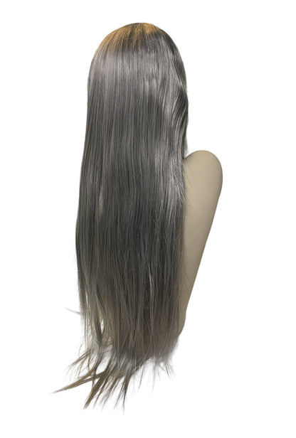 Deluxe Extra-Long Straight Grey Wig