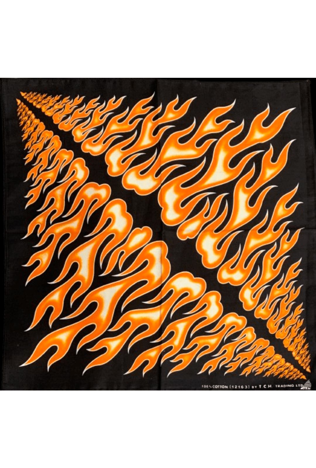 black bandana with orange flames