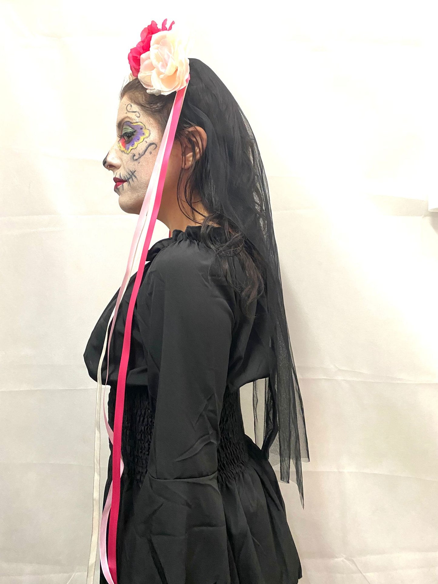 Day of The Dead Pink Veil