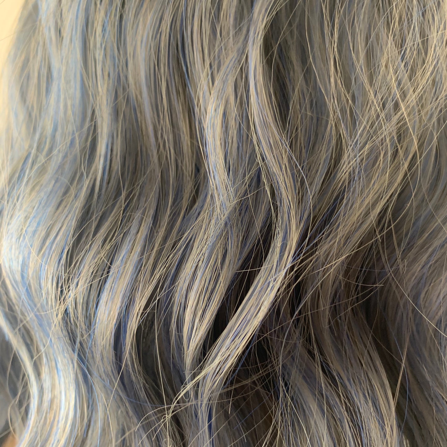 Deluxe Shoulder Length Loose Wave Dusty Blue Wig