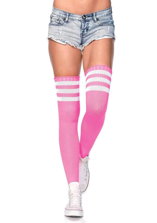 Athletic Pink Thigh High Stockings